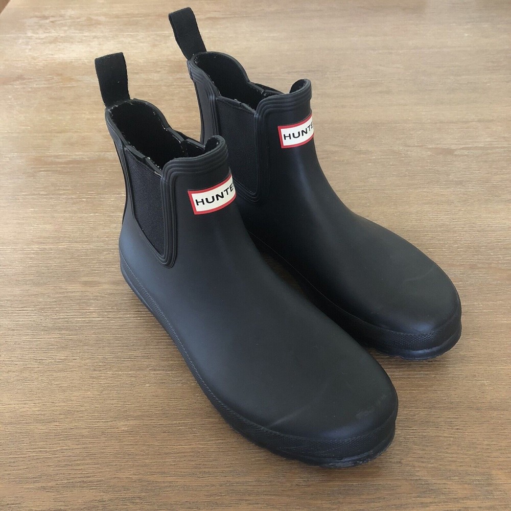 Hunter Boots Womens Size 9 Chelsea Black Rubber Rain Boots Ankle Booties